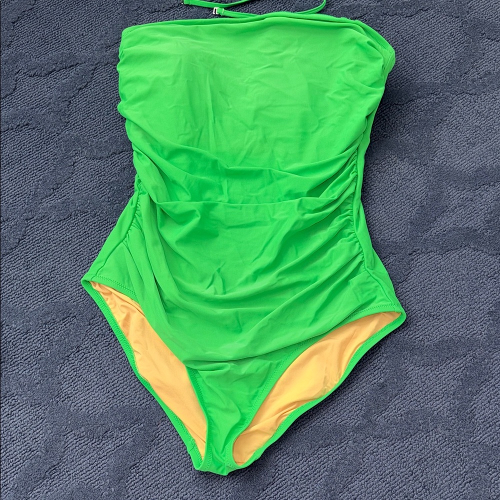 J. Crew Factory Green One-Piece Swimsuit